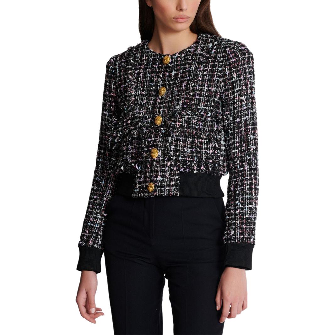 Женская куртка BALMAIN Tweed Jacket (черная) — фото 3
