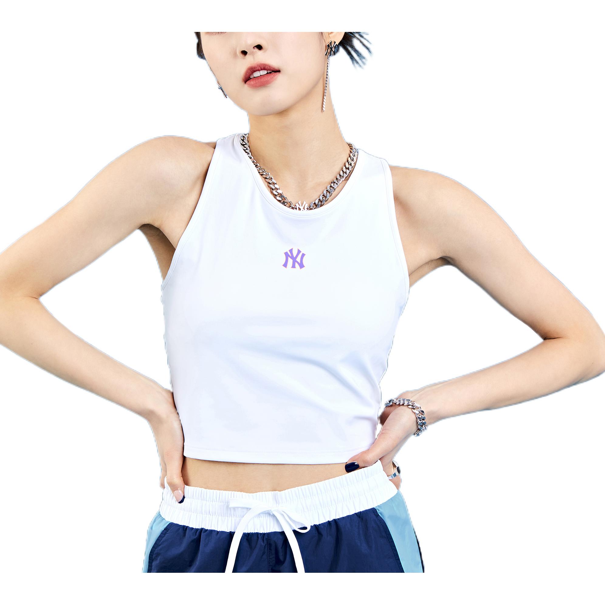 MLB New York Yankees Sleeveless Sports Shirts Women’s White Racerback