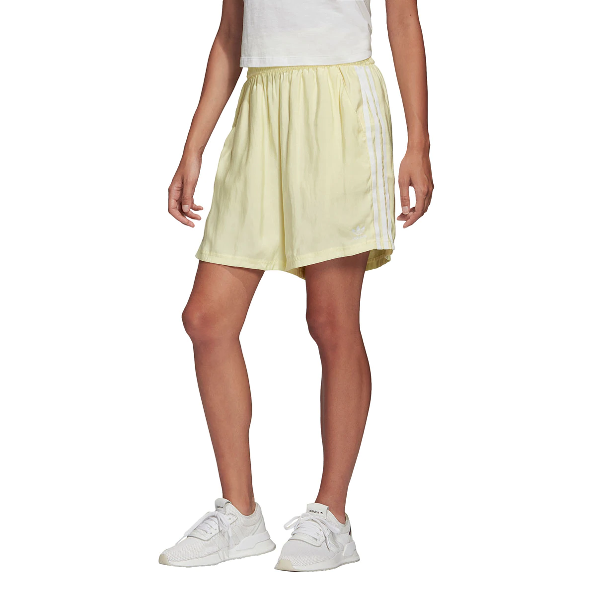 Женские штаны adidas originals Satin Shorts (желтые) — фото 4