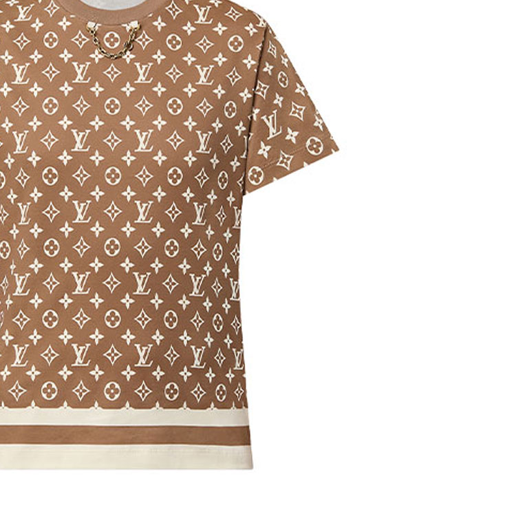 Женские футболка Louis Vuitton LOUIS VUITTON (коричневый) — фото 6