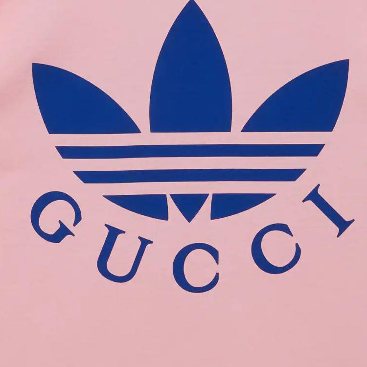 Женская футболка Gucci x adidas originals (розовая) — фото 7