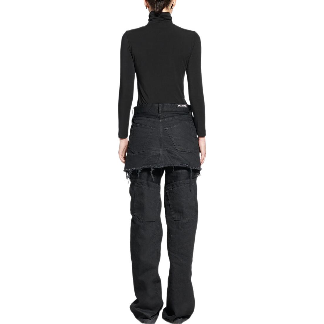 Женская юбка Balenciaga Denim Skirt (черная) — фото 3
