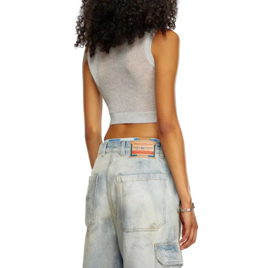 DIESEL M Arostica Bra Detailed Sheer Knitted Top