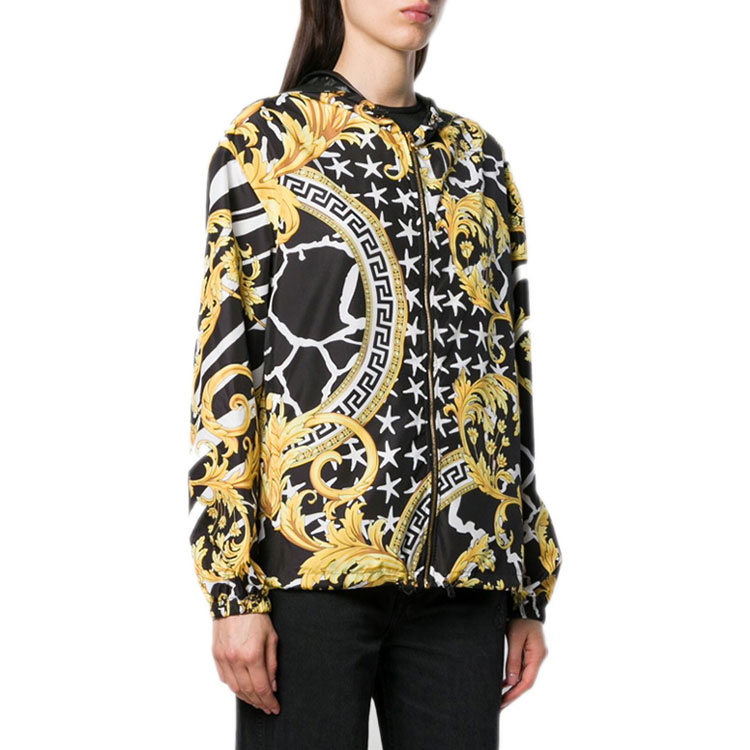 Женская куртка Versace Print Jacket (черная) — фото 4