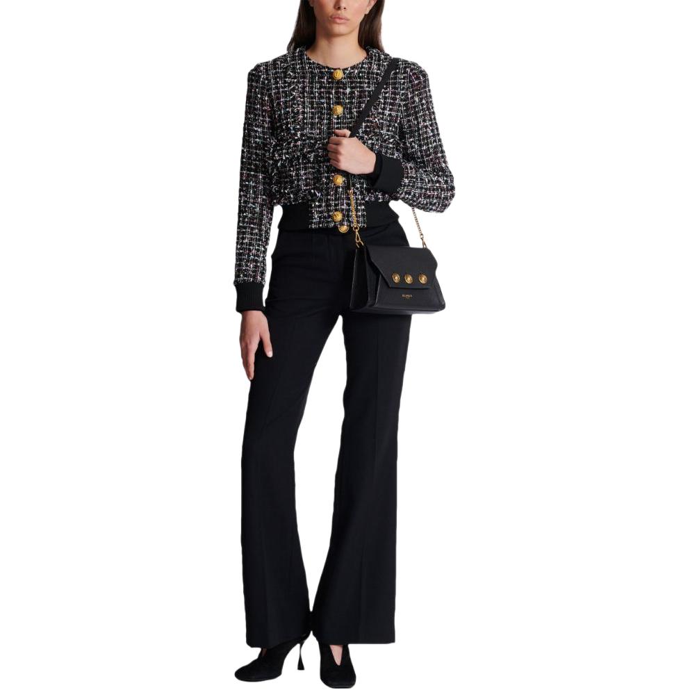 Женская куртка BALMAIN Tweed Jacket (черная) — фото 4
