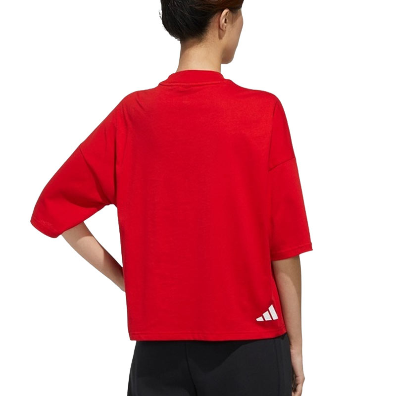 Женская футболка adidas Oversize T-shirt (красная) — фото 4