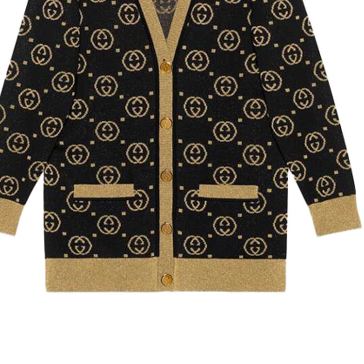 Женская куртка Gucci вязаная (черная) — фото 3