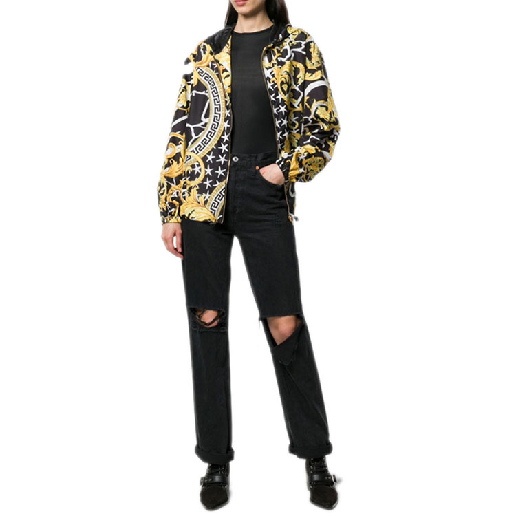 Женская куртка Versace Print Jacket (черная) — фото 5