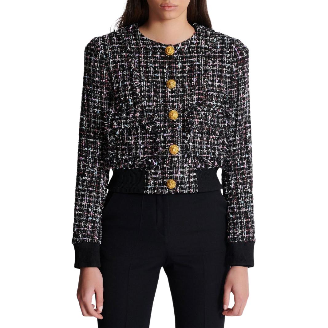 Женская куртка BALMAIN Tweed Jacket (черная) — фото 2