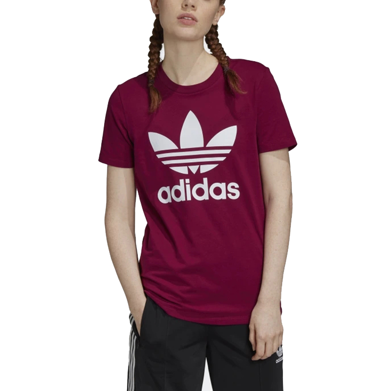 Женская футболка adidas originals Trefoil Tee (малиновый) — фото 4