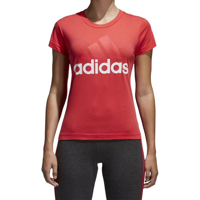 Женская футболка adidas logoT (розовый) — фото 2