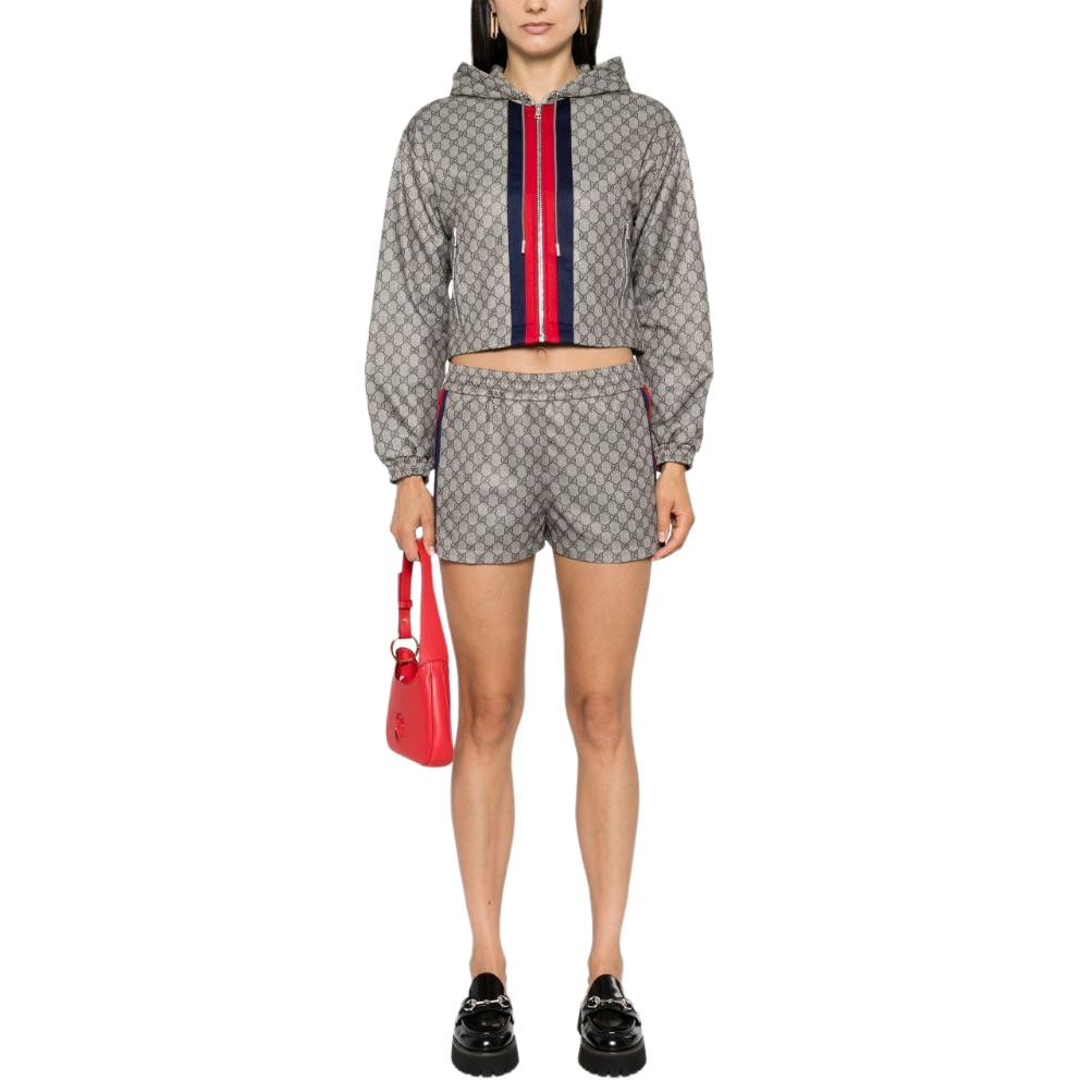 Женская куртка Gucci SS24 Logo (бежевая) — фото 4