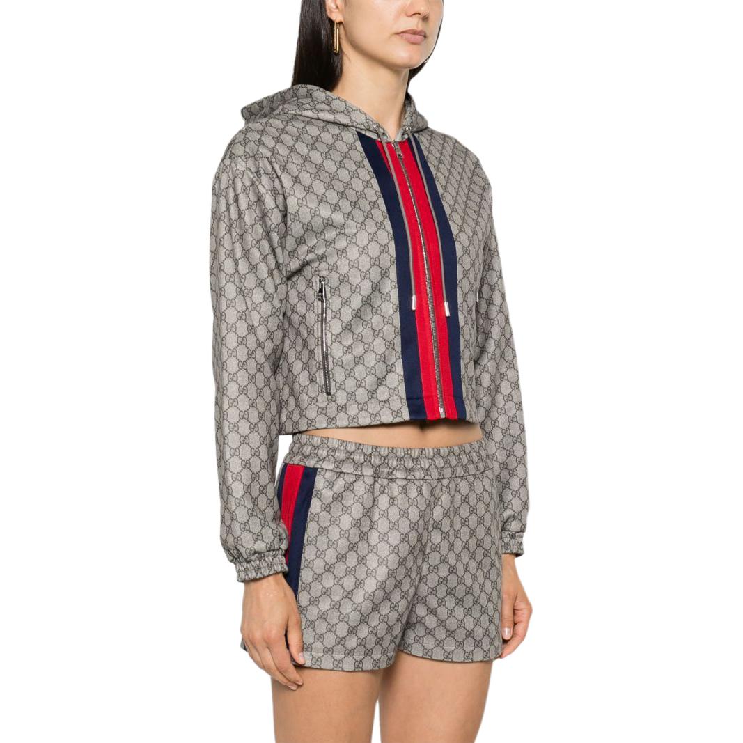 Женская куртка Gucci SS24 Logo (бежевая) — фото 3