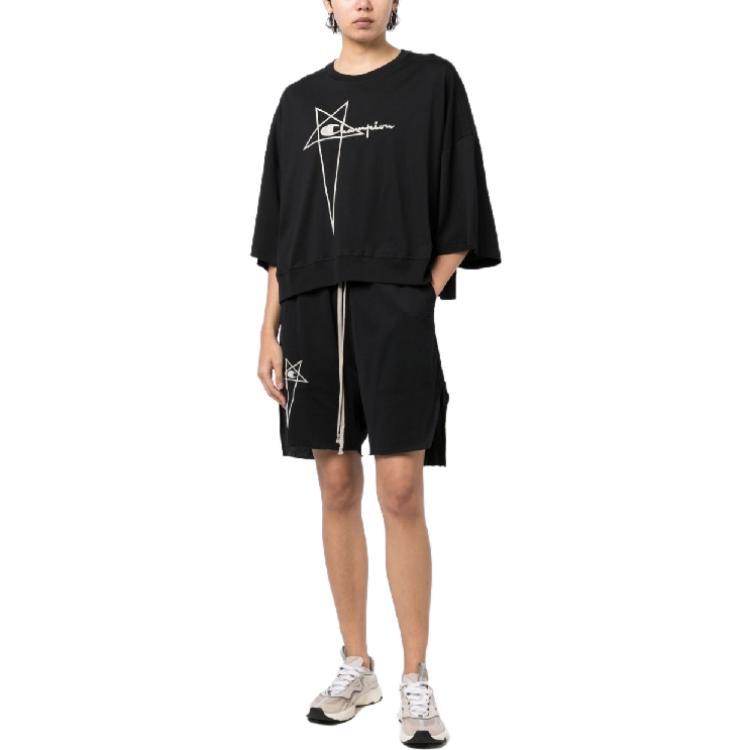 Женская футболка RICK OWENS CW02C9404CHJEG (черная) — фото 2