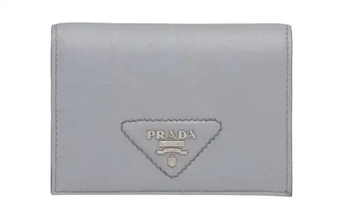 PRADA Leather Wallet Women's Gray
