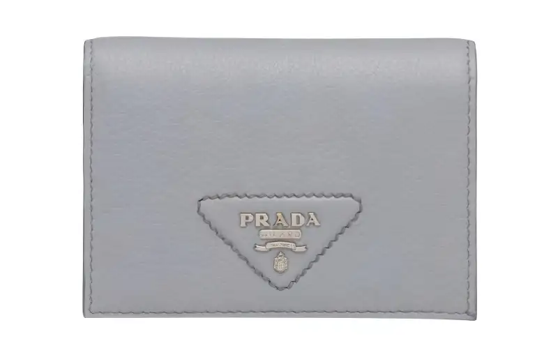 PRADA Leather Wallet Women's Gray