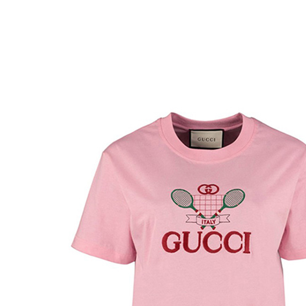 Женская футболка Gucci T (розовая) — фото 4