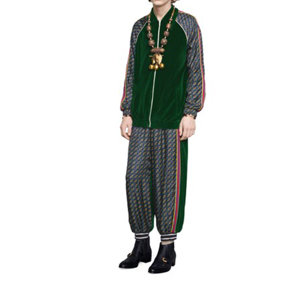 Мужская куртка Gucci Print (зеленая) — фото 3