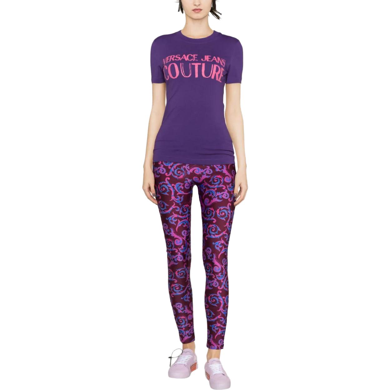 Женская футболка Versace JEANS COUTURE SS23 (фиолетовая) — фото 3