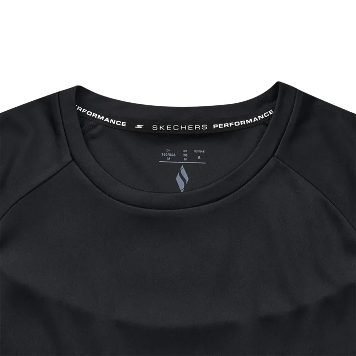 Skechers Raglan Sleeve Quick Dry T Shirts Women’s Carbon Black