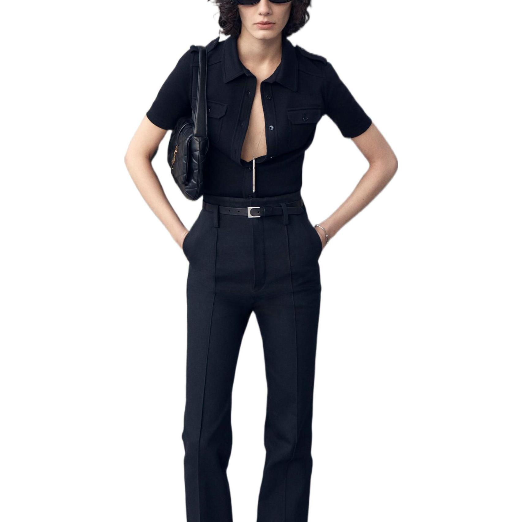 Женские штаны SAINT LAURENT SS22 (черные) — фото 8