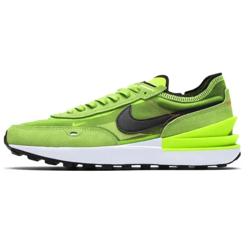 Nike Waffle One Cushioning Slip Resistant Abrasion Resistant Breathable Low top Casual Shoes Men's Green Black