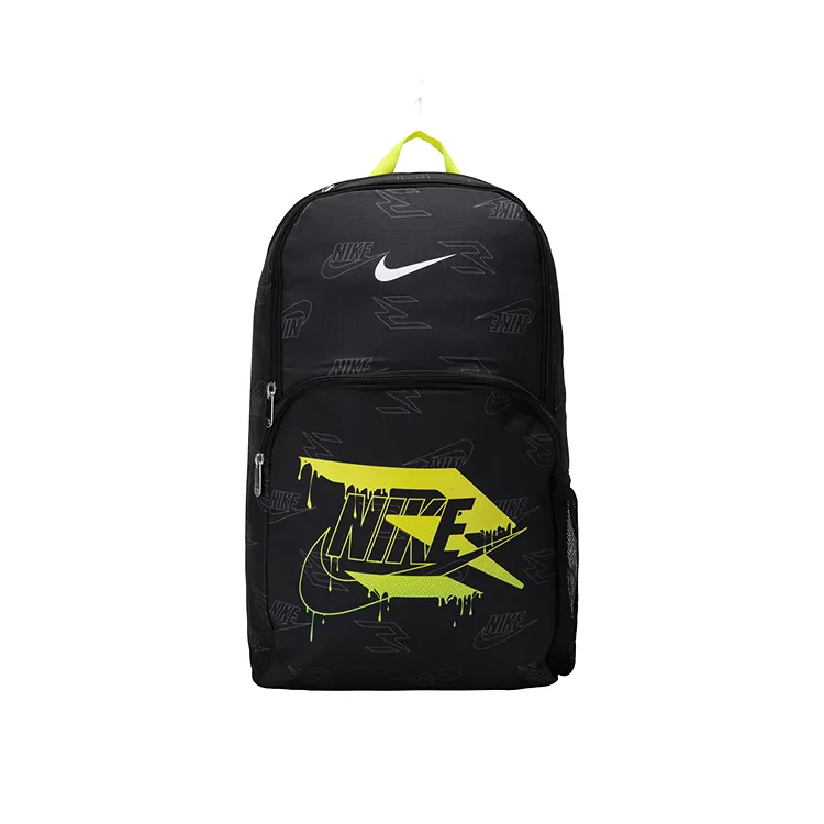 Nike Polyester Backpack Regular Unisex Jet Black & Lime Green