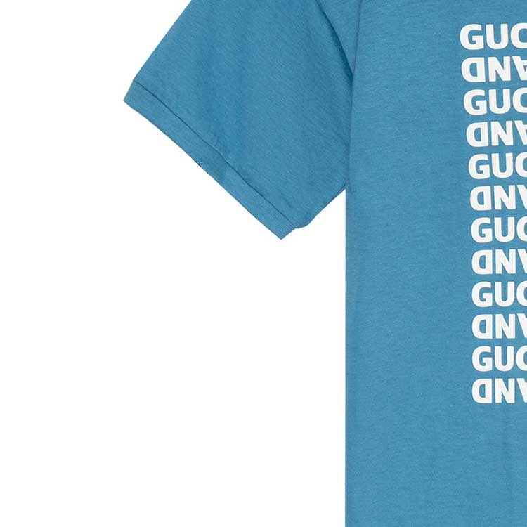 Мужская футболка Gucci (синяя) — фото 6
