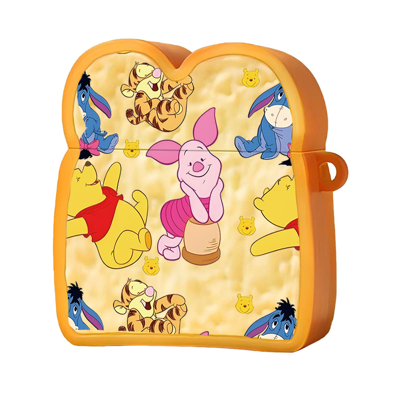 Disney Disney suitable for Apple/apple airpods second generation/third generation/pro/por2 generation silicone Winnie the Pooh family toast bread anti-fall cartoon protection earphone case
