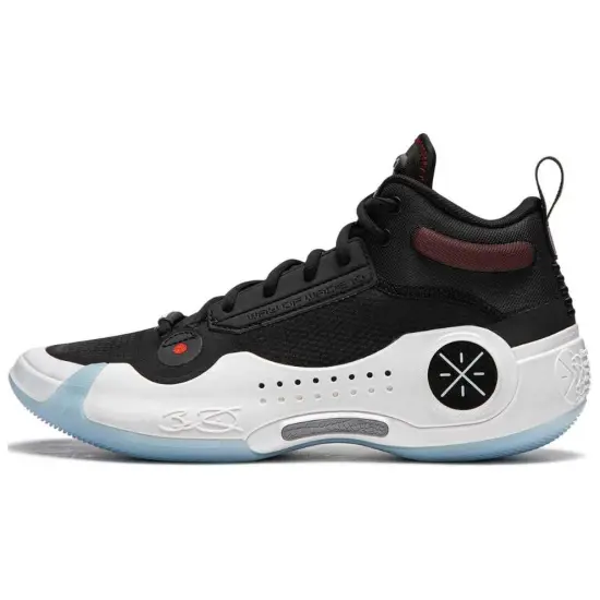 LiNing WOW 10 Cushioning Wear Resistant Low Top Basketball Shoes Men's Black White Blue