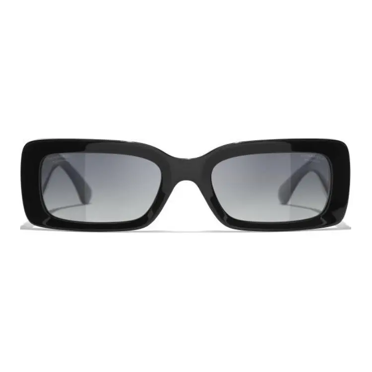CHANEL Rectangular Sunglasses Unisex Black
