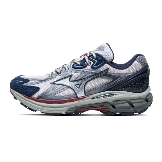 Mizuno Halo Mix Running Shoes Unisex Low-Top Light Gray/Medium Gray/Dark Blue/Burgundy
