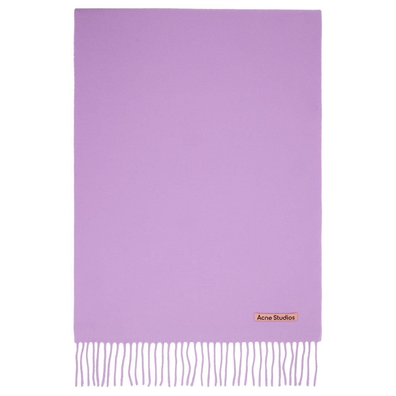 Женский шарф Acne Narrow Fringe (фиолетовый)