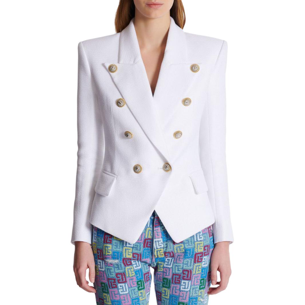 Женская куртка BALMAIN SS24 (белая) — фото 5