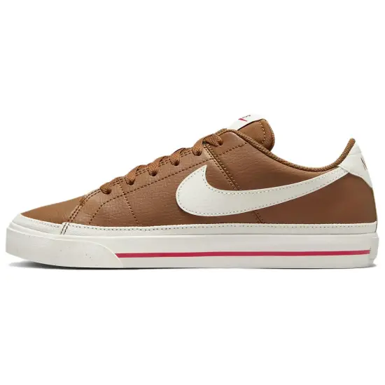 Nike Court Legacy Skateboard Shoes Women's Low-Top Light British Brown/Flame Red/Sail White