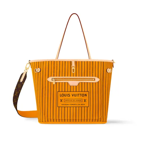 LOUIS VUITTON Neverfull Bandouliere Mm Inside Out Monogram/Jaune Safran