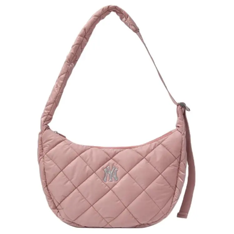MLB New York Yankees Collaboration Polyurethane Portable Crossbody Bag, Shoulder Bag Women's Pink