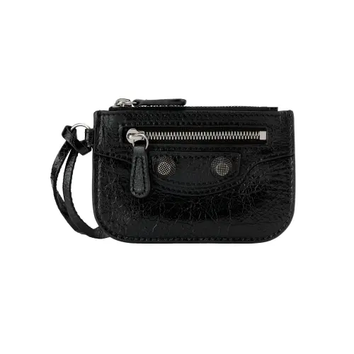 Balenciaga Le Cagole Lambskin Coin Purse Women's Black