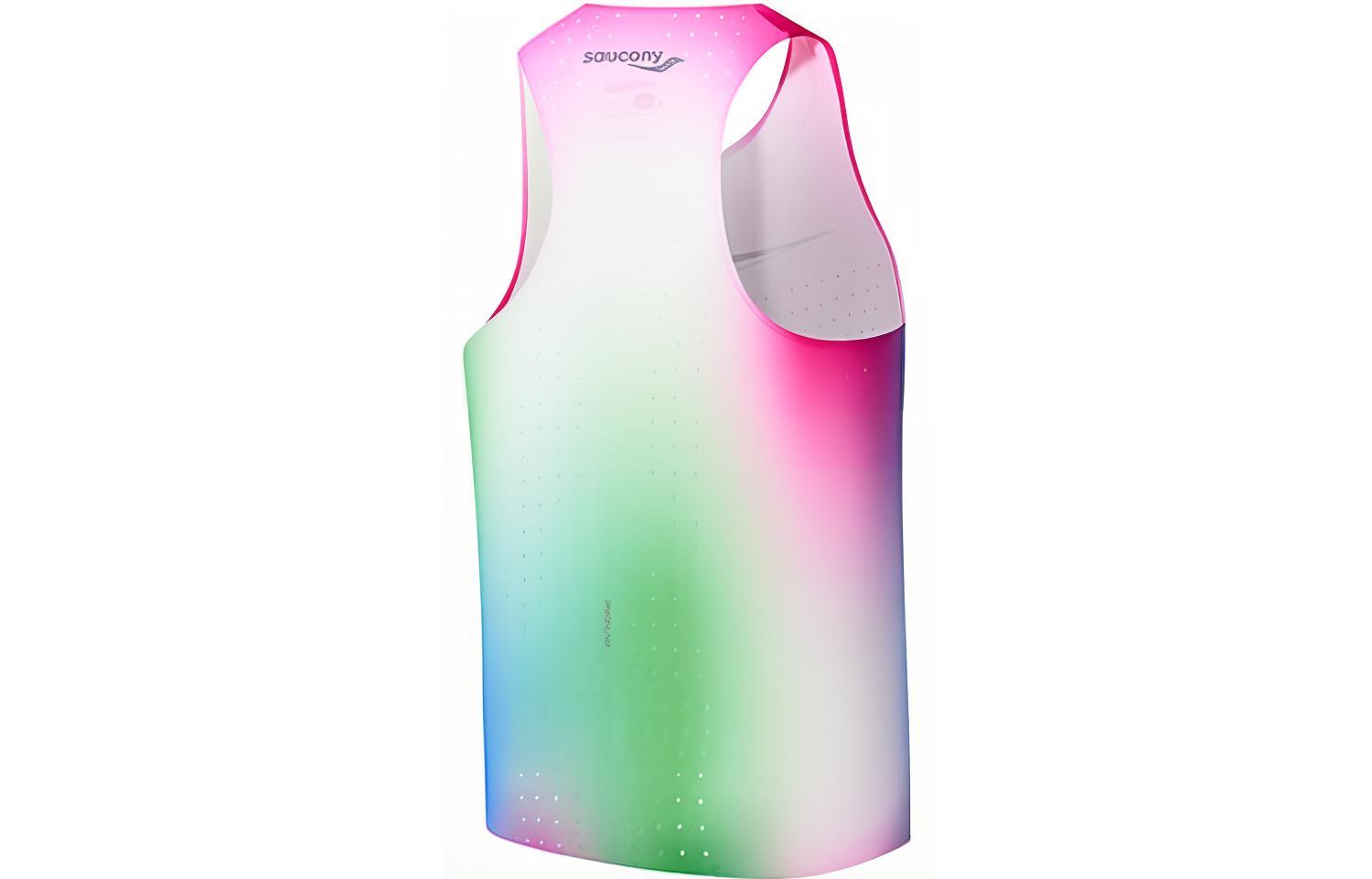 Saucony Running Tank Top Men’s Dazzling Color Green Pink Combo