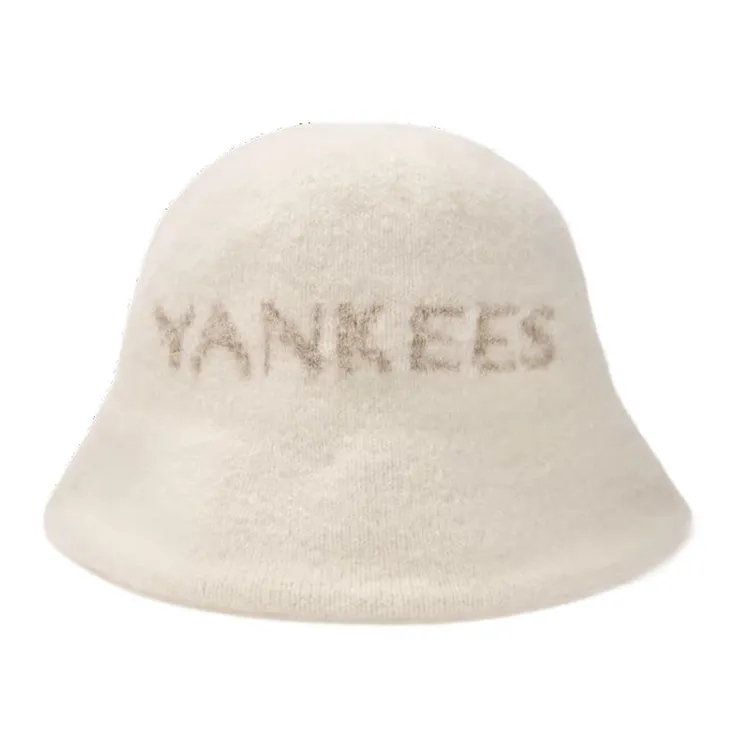 MLB Nylon Wool Bucket Hats Women's Cream