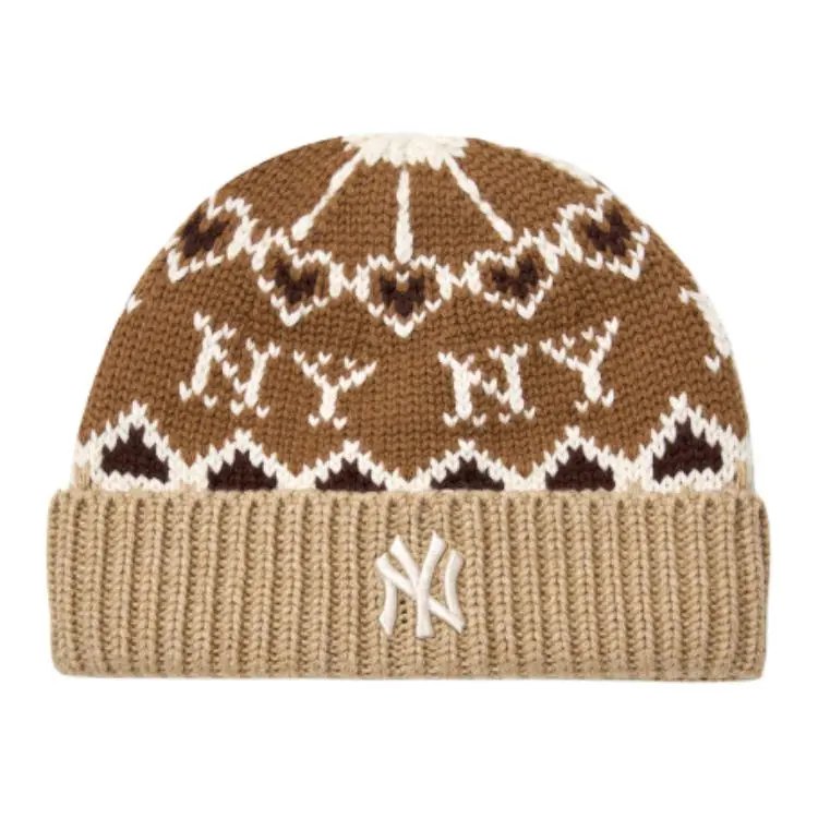 MLB Contains Wool Knitted Beanie Hat Unisex Brown