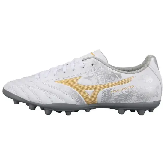 Mizuno Monarcida AG Rubber Short Studs Cushioned Wear Resistant Breathable Coverage Soccer Shoes Men's White Gold