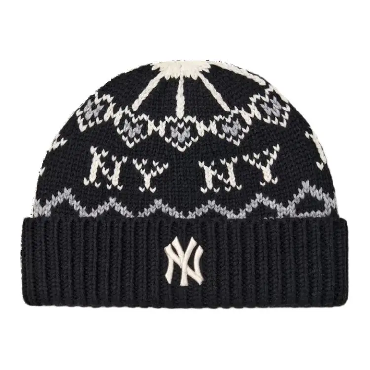 MLB Contains Wool Knitted Beanie Hat Unisex Black
