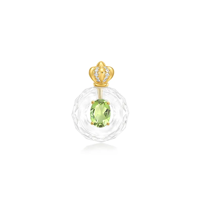 Jewelry, perfume, tourmaline pendant, 750 sample gold, women's style