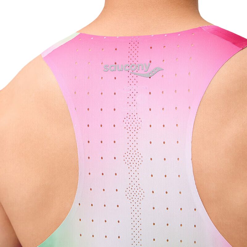 Saucony Running Tank Top Men’s Dazzling Color Green Pink Combo