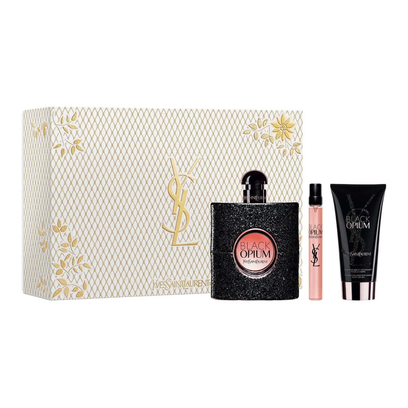 YSL, perfume, coffee cotton set, body cream, sample, 10 ml, 50 ml, 90 ml