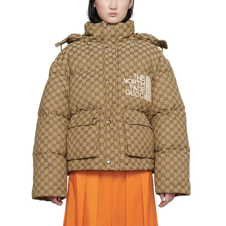 Женская куртка Gucci x /THE NORTH FACE GUCCI x THE NORTH FACE GG (коричневая) — фото 4