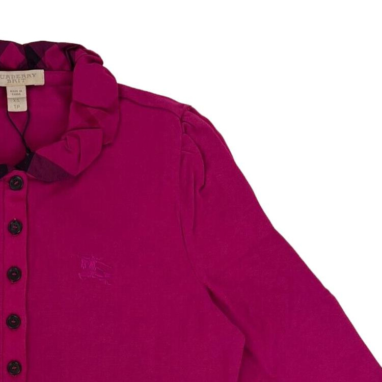 Женская футболка Burberry Polo (пурпурно-красный) — фото 5