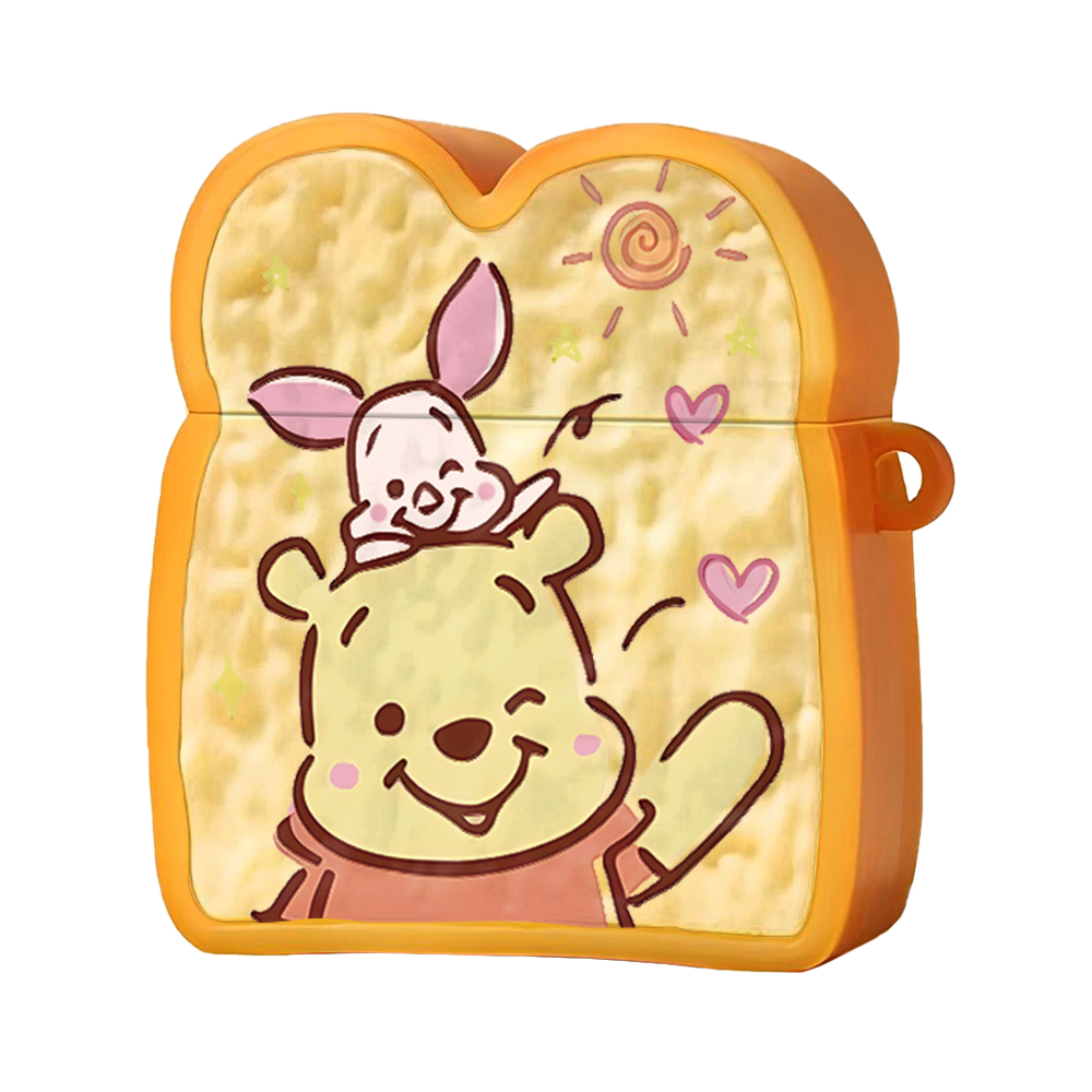 Disney Disney suitable for Apple/apple airpods second generation/third generation/pro/por2 generation silicone Winnie the Pooh and Piglet cute printed toast bread anti-fall cartoon protection earphone case