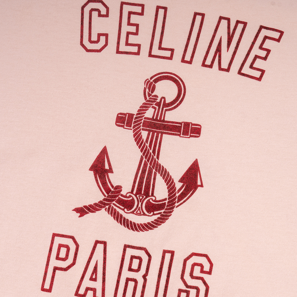 Женская футболка CELINE (розовая) — Светло-розовый — фото 6